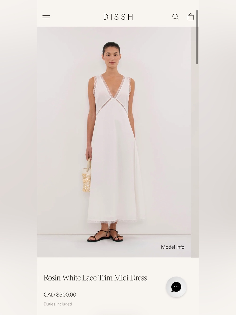 Dissh 100% cotton white dress